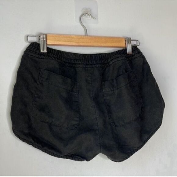 Linen Blend Aritzia Shorts Community Habitus Black - Picture 4 of 7